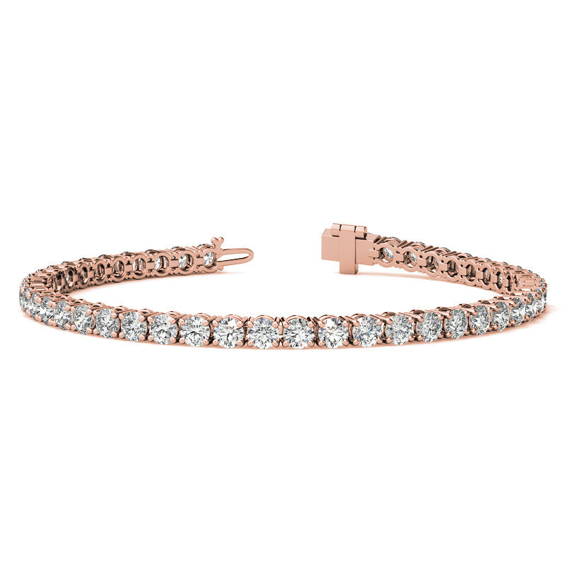 6ctw Created Moissanite Tennis Bracelet - 3mm Stones - 14K Gold Overlay in White, Yellow or Rose Gold