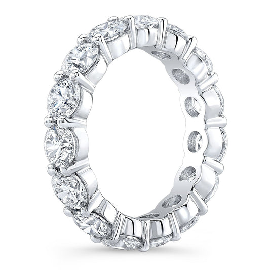 4.00 Ct Round Cut Created Moissanite Classic Eternity Band in 14k Gold Overlay