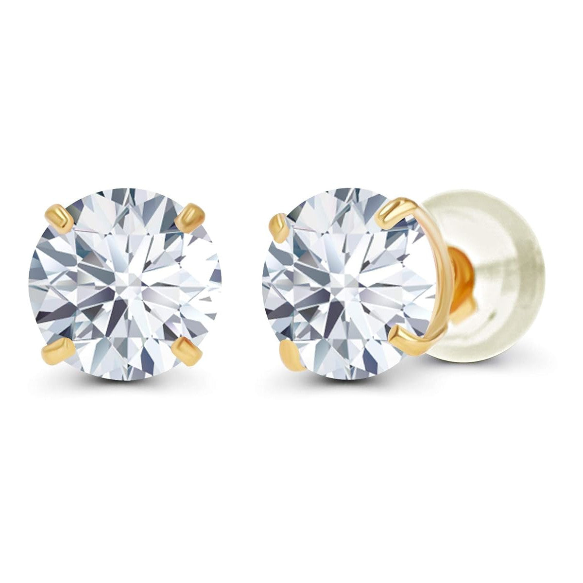 1.60 CTW Genuine Certified Moissanite Stud Earrings in Solid 14K White or Yellow Gold